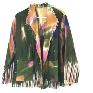 Dilemma NY Organic Cotton Tie Dyed Fringe Jacket